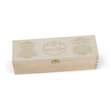 grawer na skrzynce na wino z podziękowaniem