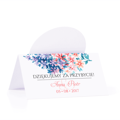 Winietka weselna motyw kwiatowy personalizacja