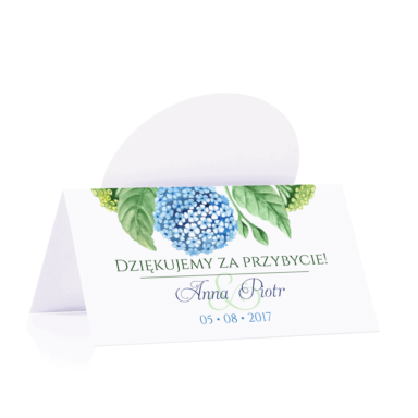 Winietka weselna motyw kwiatowy hortensja personalizacja