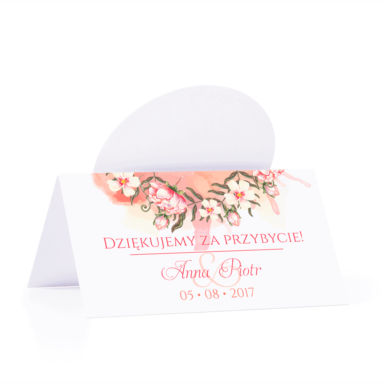 Winietka weselna motyw kwiatowy pomarańczowy personalizacja