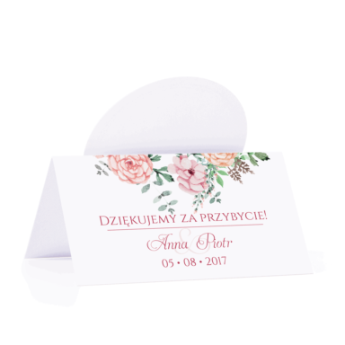 Winietka weselna motyw kwiatowy florals personalizacja
