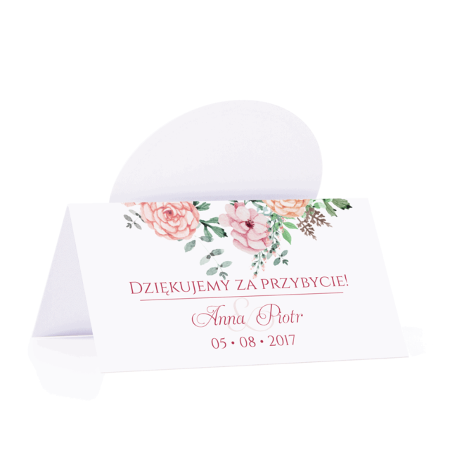Winietka weselna motyw kwiatowy florals personalizacja