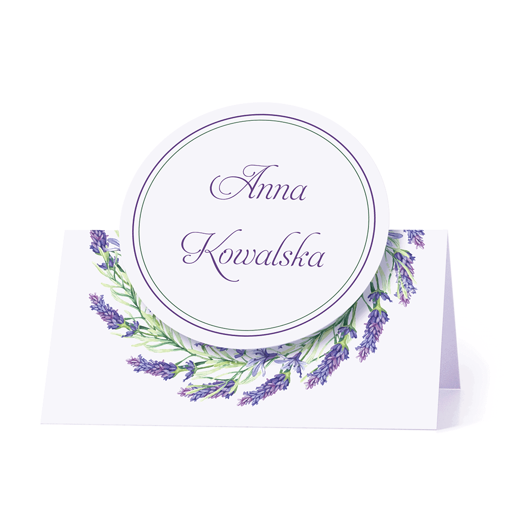 Winietka weselna motyw kwiatowy lawenda personalizacja