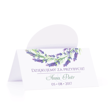 Winietka weselna motyw kwiatowy lawenda personalizacja