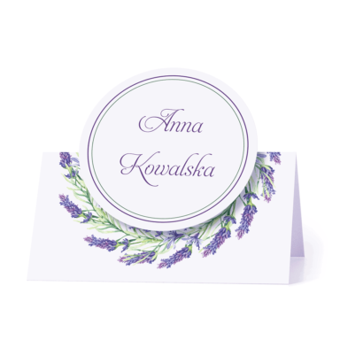 Winietka weselna motyw kwiatowy lawenda personalizacja