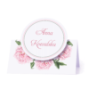 Winietka weselna motyw kwiatowy różowe piwonie personalizacja