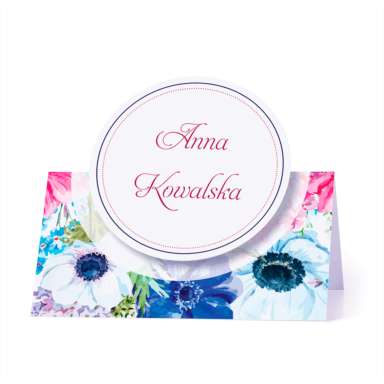 Winietka weselna motyw kwiatowy kolorowy personalizacja
