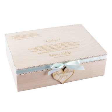 Księga gości szkatułka z sercami na wpisy pamiątkowe drewniana personalizacja