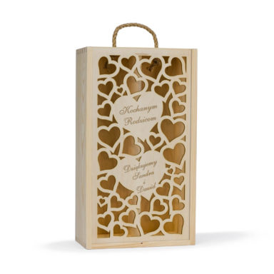 podziękowanie dla rodziców grawerowane skrzynka na alkohol