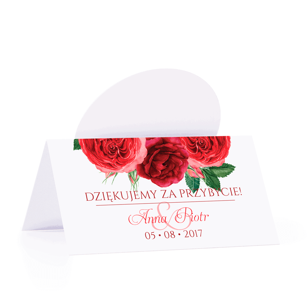 Winietka weselna motyw kwiatowy róże personalizacja
