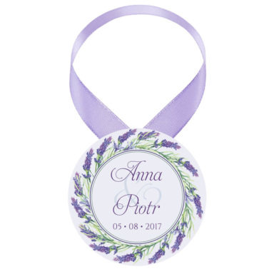 Zawieszka ozdoba na alkohol weselny na stół kwiaty