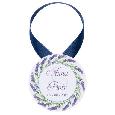 Zawieszka ozdoba na alkohol weselny na stół kwiaty