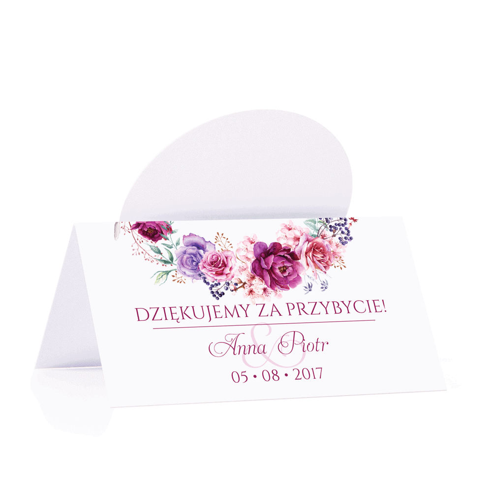 Winietka weselna motyw kwiatowy personalizacja