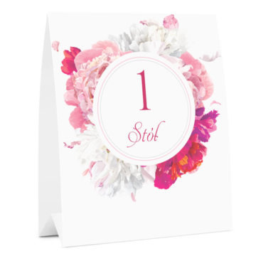 Numer informacja oznaczenie na stół weselny kwiaty