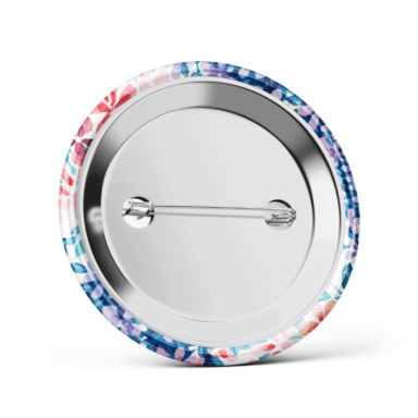 Metalowa przypinka oznaczenie podziękowanie dla gości z agrafką modny wzór kwiatowy