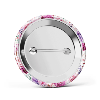 Metalowa przypinka oznaczenie podziękowanie dla gości z agrafką modny wzór kwiatowy