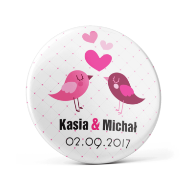 Metalowa przypinka oznaczenie podziękowanie dla gości z agrafką modny wzór