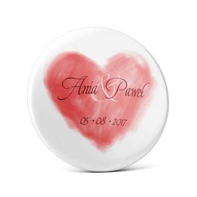 Metalowa przypinka oznaczenie podziękowanie dla gości z agrafką modny wzór