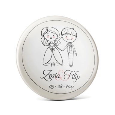 Metalowa przypinka oznaczenie podziękowanie dla gości z agrafką modny wzór