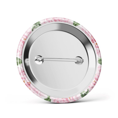 Metalowa przypinka oznaczenie podziękowanie dla gości z agrafką modny wzór kwiatowy piwonie