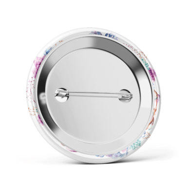 Metalowa przypinka oznaczenie podziękowanie dla gości z agrafką modny wzór kwiatowy