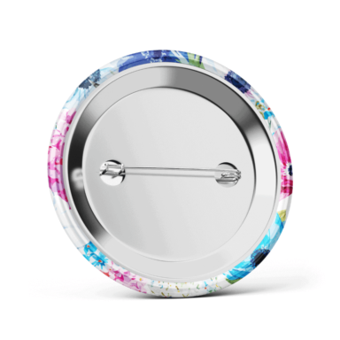 Metalowa przypinka oznaczenie podziękowanie dla gości z agrafką modny wzór kwiatowy