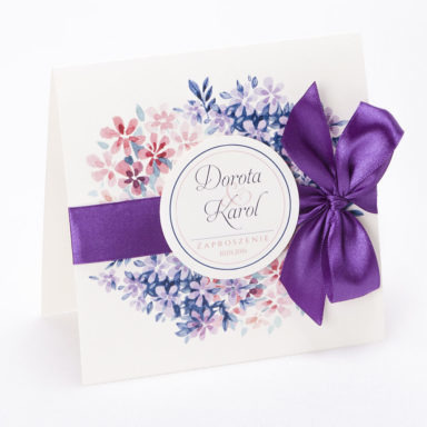 Zaproszenie ślubne modna grafika kwiatowa kolory