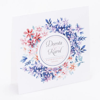 Zaproszenie ślubne modna grafika kwiatowa kolory