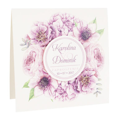 Zaproszenia ślubne modna grafika kwiatów
