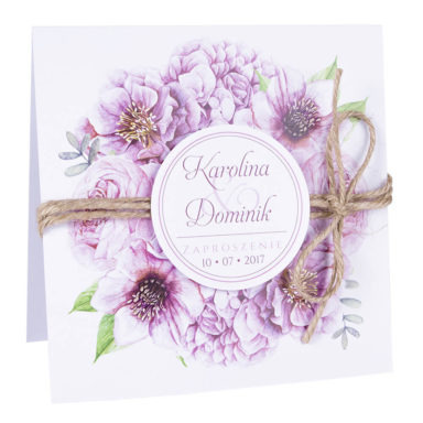 Zaproszenia ślubne modna grafika kwiatów