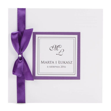 Niezwykłe zaproszenie ślubne z kokardką