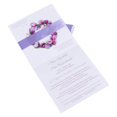 Modne kolorowe zaproszenia ślubne kwiaty tulipany