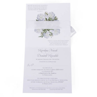Zaproszenia ślubne modna grafika kwiatów