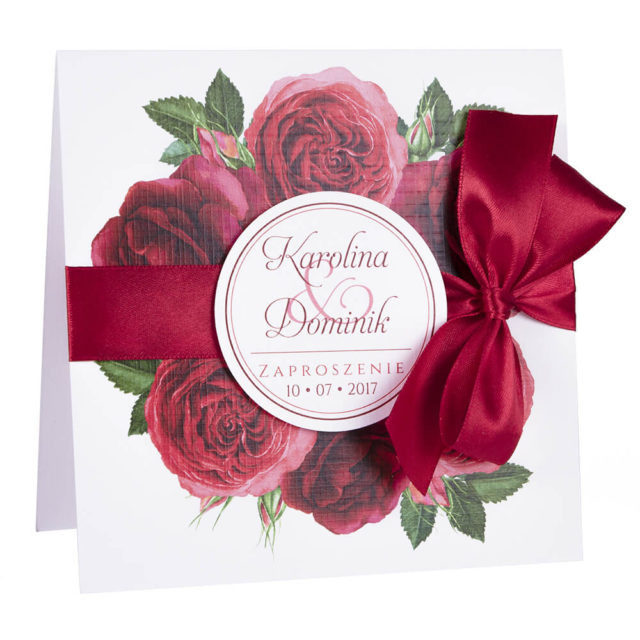 Zaproszenia ślubne modna grafika kwiatów róże