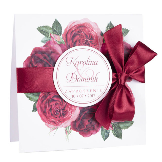 Zaproszenia ślubne modna grafika kwiatów róże