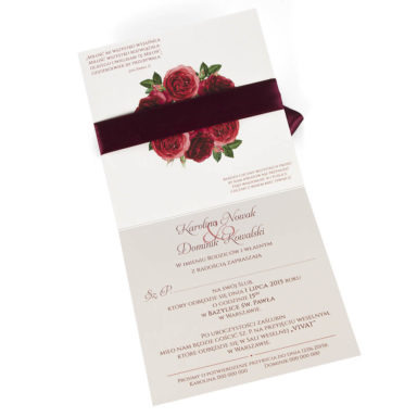 Zaproszenia ślubne modna grafika kwiatów
