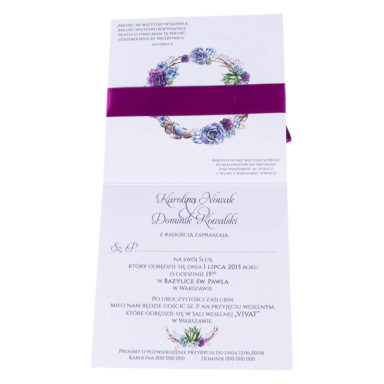 Zaproszenia ślubne modna grafika kwiatów