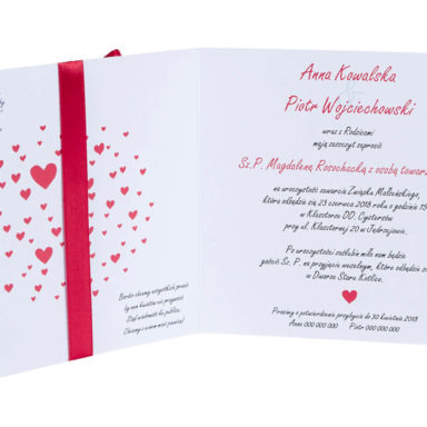 Wyjątkowe niepowtarzalne ręcznie malowane zaproszenia ślubne love serca para młoda