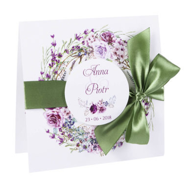 Piękne kolorowe zaproszenia ślubne modne kwiaty