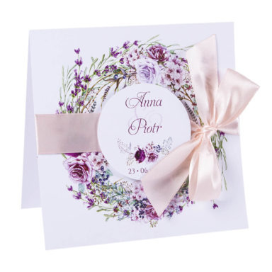 Piękne kolorowe zaproszenia ślubne modne kwiaty