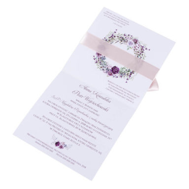 Piękne kolorowe zaproszenia ślubne modne kwiaty