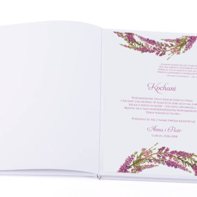 Księga gości na wpisy weselne papierowa książka a4 twarda okładka kwiaty