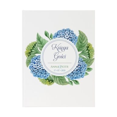 Księga gości z kwiatami Hortensji
