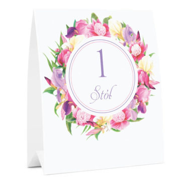 Numer oznaczenie stołu informacja piwonia irysy