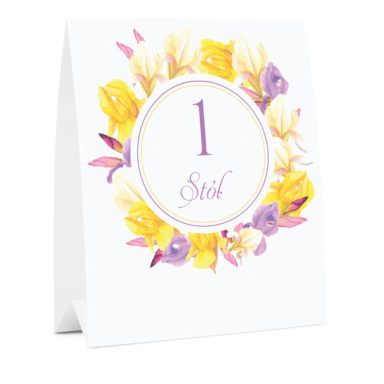 Numer oznaczenie stołu informacja irysy