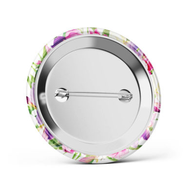 Metalowa okrągła przypinka dla gości agrafka motyw kwiatowy