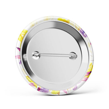 Metalowa okrągła przypinka dla gości agrafka motyw kwiatowy