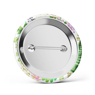 Metalowa okrągła przypinka dla gości agrafka motyw kwiatowy