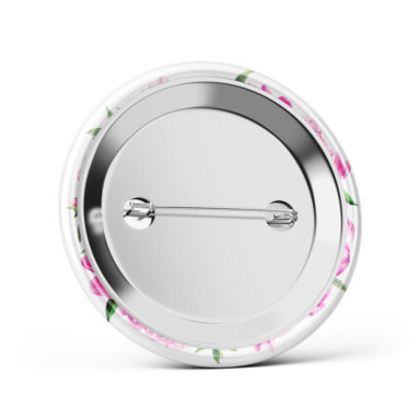 Metalowa okrągła przypinka dla gości agrafka motyw kwiatowy