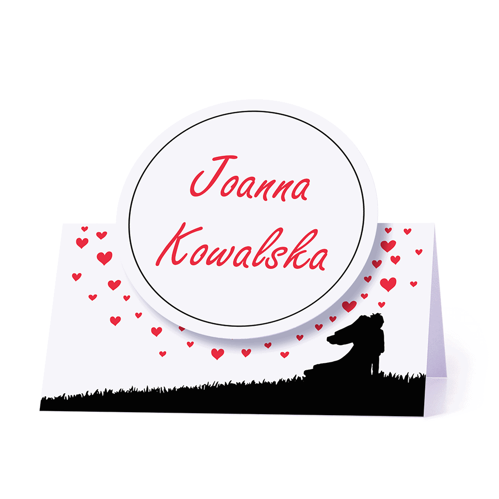Winietka weselna motyw love serca para młoda personalizacja